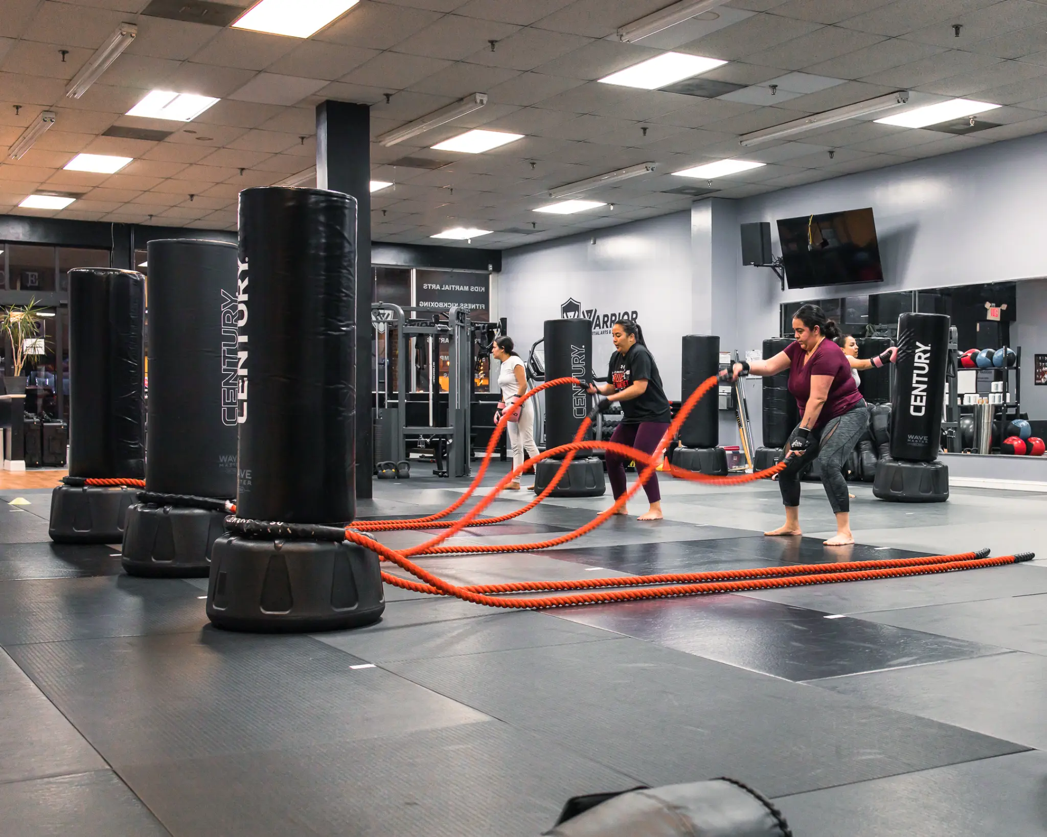 Heavy bags at the Warrior Kickboxing Dunellen gym
